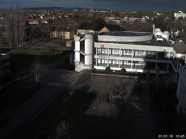 Foto der Webcam: Verwaltungsgeb&auml;ude, Innenhof mit Audimax, H&ouml;rsaal-Geb&auml;ude 1