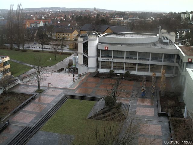 Foto der Webcam: Verwaltungsgeb&auml;ude, Innenhof mit Audimax, H&ouml;rsaal-Geb&auml;ude 1