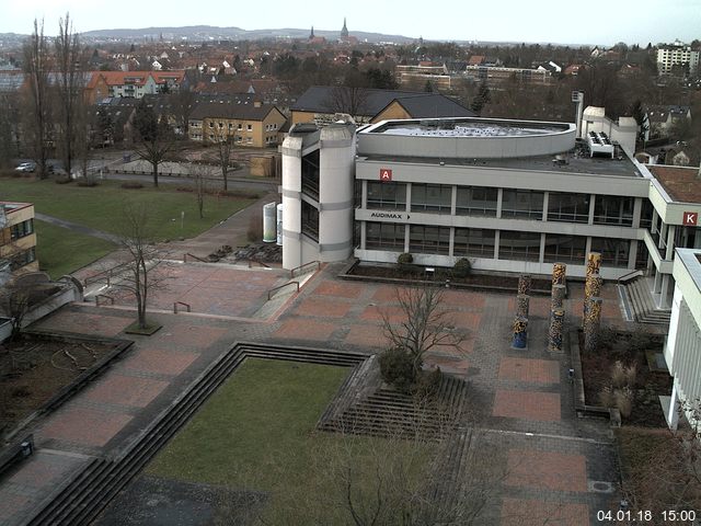 Foto der Webcam: Verwaltungsgeb&auml;ude, Innenhof mit Audimax, H&ouml;rsaal-Geb&auml;ude 1
