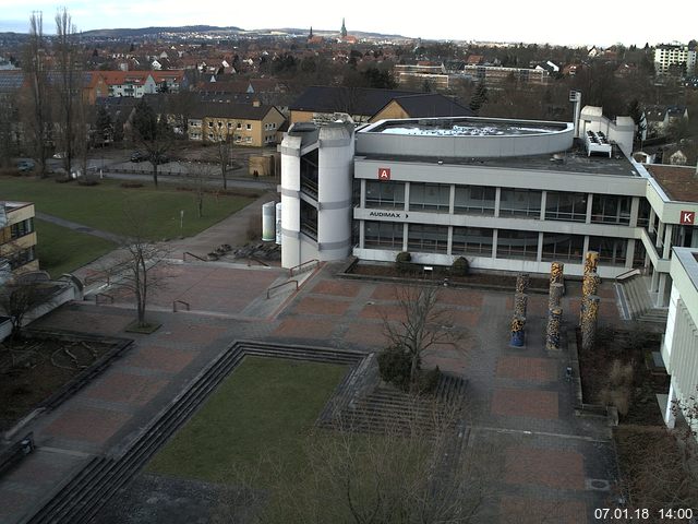 Foto der Webcam: Verwaltungsgeb&auml;ude, Innenhof mit Audimax, H&ouml;rsaal-Geb&auml;ude 1