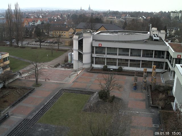 Foto der Webcam: Verwaltungsgeb&auml;ude, Innenhof mit Audimax, H&ouml;rsaal-Geb&auml;ude 1