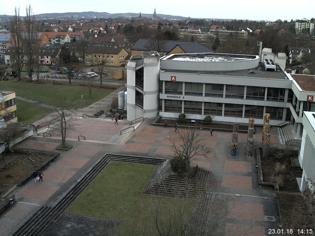 Foto der Webcam: Verwaltungsgeb&auml;ude, Innenhof mit Audimax, H&ouml;rsaal-Geb&auml;ude 1