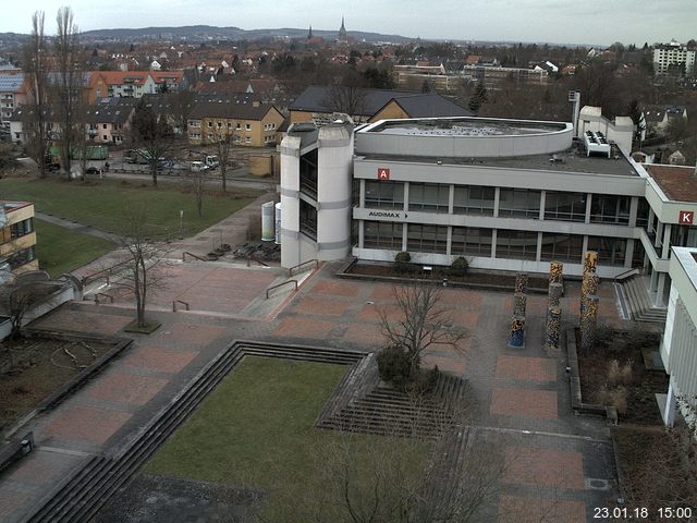 Foto der Webcam: Verwaltungsgeb&auml;ude, Innenhof mit Audimax, H&ouml;rsaal-Geb&auml;ude 1