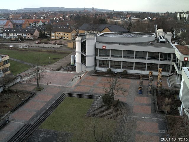 Foto der Webcam: Verwaltungsgeb&auml;ude, Innenhof mit Audimax, H&ouml;rsaal-Geb&auml;ude 1