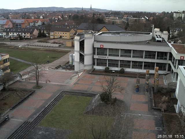 Foto der Webcam: Verwaltungsgeb&auml;ude, Innenhof mit Audimax, H&ouml;rsaal-Geb&auml;ude 1