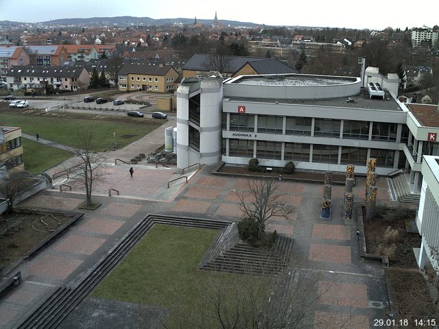 Foto der Webcam: Verwaltungsgeb&auml;ude, Innenhof mit Audimax, H&ouml;rsaal-Geb&auml;ude 1