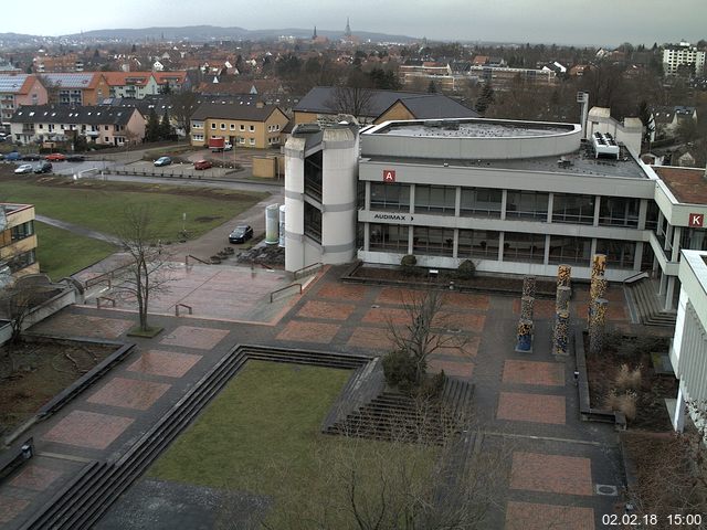 Foto der Webcam: Verwaltungsgeb&auml;ude, Innenhof mit Audimax, H&ouml;rsaal-Geb&auml;ude 1