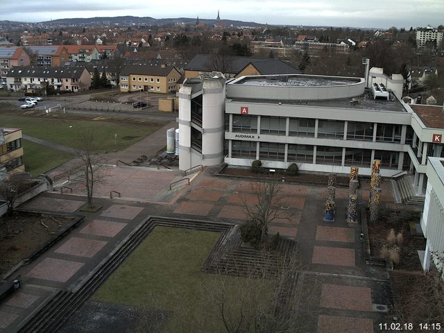 Foto der Webcam: Verwaltungsgeb&auml;ude, Innenhof mit Audimax, H&ouml;rsaal-Geb&auml;ude 1