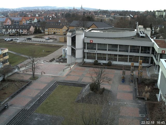 Foto der Webcam: Verwaltungsgeb&auml;ude, Innenhof mit Audimax, H&ouml;rsaal-Geb&auml;ude 1