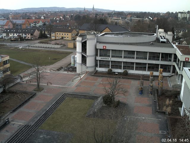 Foto der Webcam: Verwaltungsgeb&auml;ude, Innenhof mit Audimax, H&ouml;rsaal-Geb&auml;ude 1
