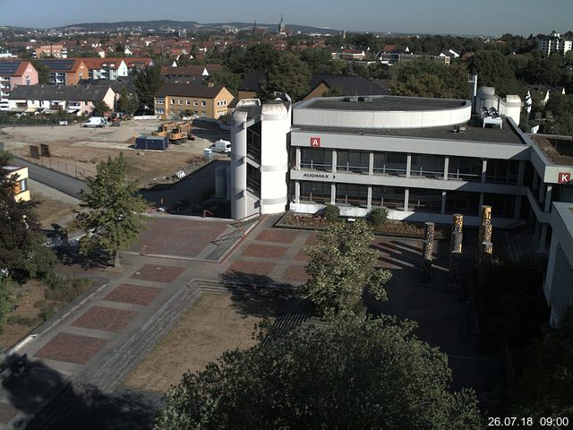 Foto der Webcam: Verwaltungsgeb&auml;ude, Innenhof mit Audimax, H&ouml;rsaal-Geb&auml;ude 1
