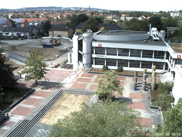 Foto der Webcam: Verwaltungsgeb&auml;ude, Innenhof mit Audimax, H&ouml;rsaal-Geb&auml;ude 1