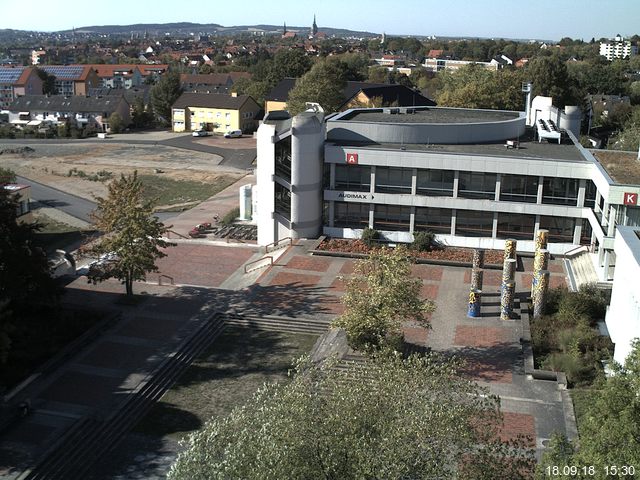 Foto der Webcam: Verwaltungsgeb&auml;ude, Innenhof mit Audimax, H&ouml;rsaal-Geb&auml;ude 1