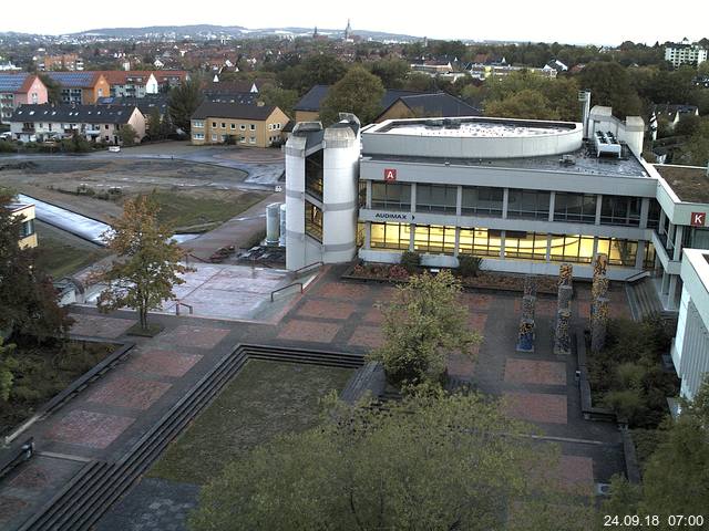 Foto der Webcam: Verwaltungsgeb&auml;ude, Innenhof mit Audimax, H&ouml;rsaal-Geb&auml;ude 1