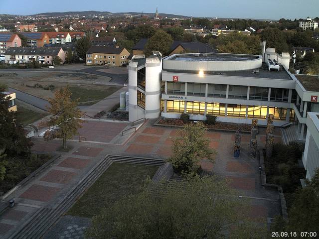 Foto der Webcam: Verwaltungsgeb&auml;ude, Innenhof mit Audimax, H&ouml;rsaal-Geb&auml;ude 1
