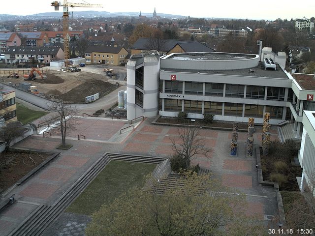 Foto der Webcam: Verwaltungsgeb&auml;ude, Innenhof mit Audimax, H&ouml;rsaal-Geb&auml;ude 1