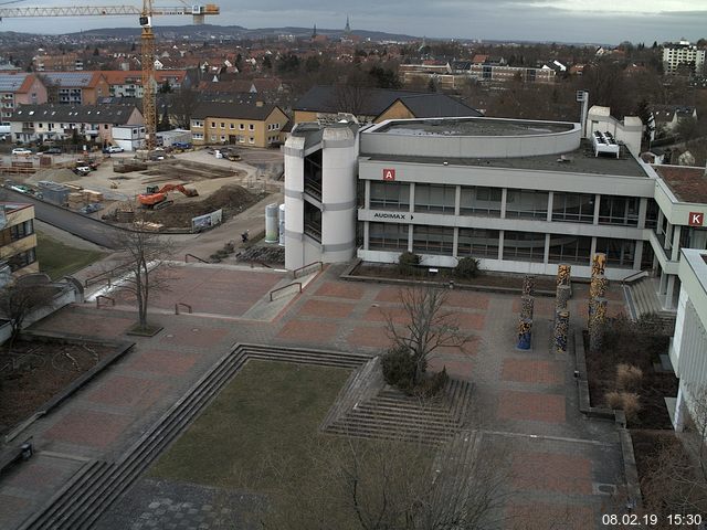 Foto der Webcam: Verwaltungsgeb&auml;ude, Innenhof mit Audimax, H&ouml;rsaal-Geb&auml;ude 1