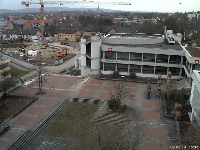 Foto der Webcam: Verwaltungsgeb&auml;ude, Innenhof mit Audimax, H&ouml;rsaal-Geb&auml;ude 1