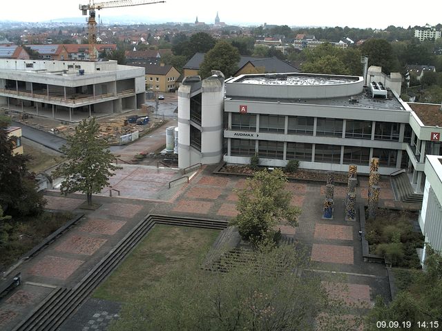 Foto der Webcam: Verwaltungsgeb&auml;ude, Innenhof mit Audimax, H&ouml;rsaal-Geb&auml;ude 1