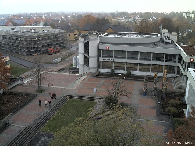 Foto der Webcam: Verwaltungsgeb&auml;ude, Innenhof mit Audimax, H&ouml;rsaal-Geb&auml;ude 1