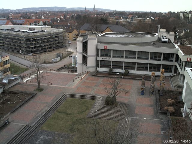 Foto der Webcam: Verwaltungsgeb&auml;ude, Innenhof mit Audimax, H&ouml;rsaal-Geb&auml;ude 1