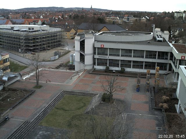 Foto der Webcam: Verwaltungsgeb&auml;ude, Innenhof mit Audimax, H&ouml;rsaal-Geb&auml;ude 1