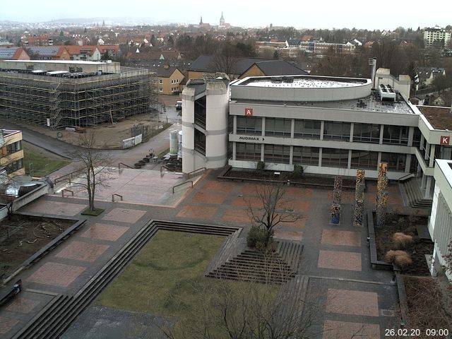 Foto der Webcam: Verwaltungsgeb&auml;ude, Innenhof mit Audimax, H&ouml;rsaal-Geb&auml;ude 1