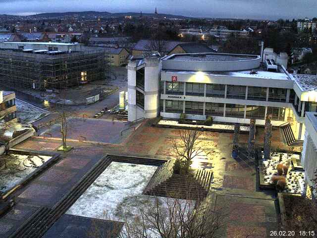 Foto der Webcam: Verwaltungsgeb&auml;ude, Innenhof mit Audimax, H&ouml;rsaal-Geb&auml;ude 1