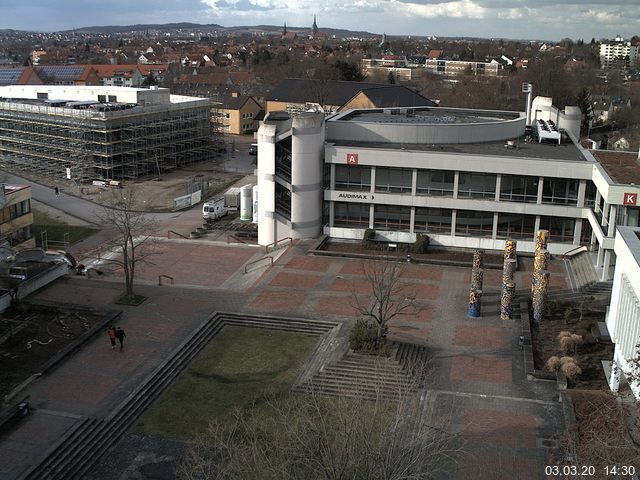 Foto der Webcam: Verwaltungsgeb&auml;ude, Innenhof mit Audimax, H&ouml;rsaal-Geb&auml;ude 1