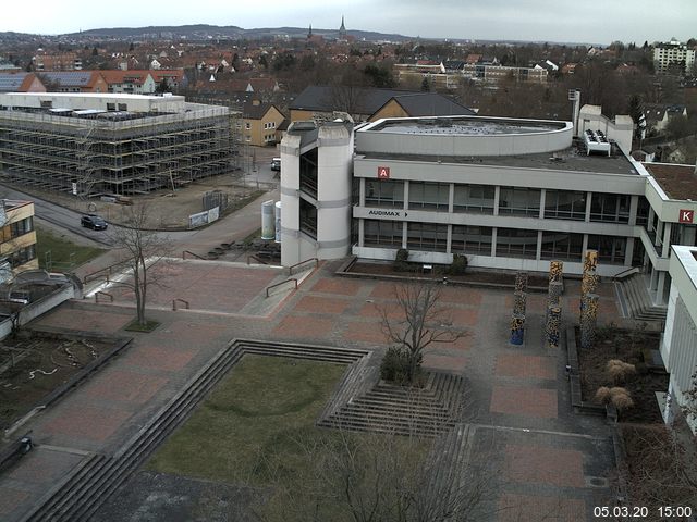 Foto der Webcam: Verwaltungsgeb&auml;ude, Innenhof mit Audimax, H&ouml;rsaal-Geb&auml;ude 1