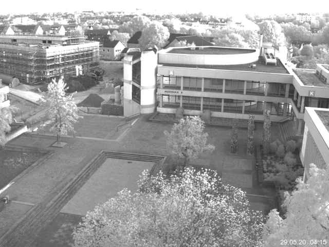 Foto der Webcam: Verwaltungsgeb&auml;ude, Innenhof mit Audimax, H&ouml;rsaal-Geb&auml;ude 1