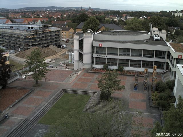 Foto der Webcam: Verwaltungsgeb&auml;ude, Innenhof mit Audimax, H&ouml;rsaal-Geb&auml;ude 1