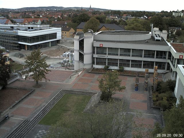 Foto der Webcam: Verwaltungsgeb&auml;ude, Innenhof mit Audimax, H&ouml;rsaal-Geb&auml;ude 1