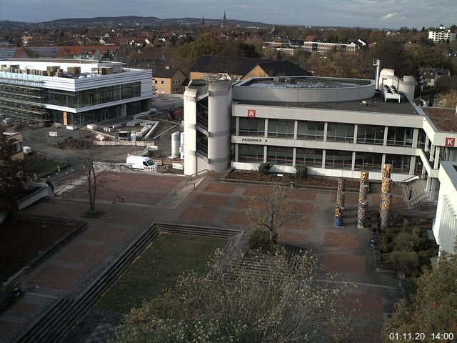 Foto der Webcam: Verwaltungsgeb&auml;ude, Innenhof mit Audimax, H&ouml;rsaal-Geb&auml;ude 1
