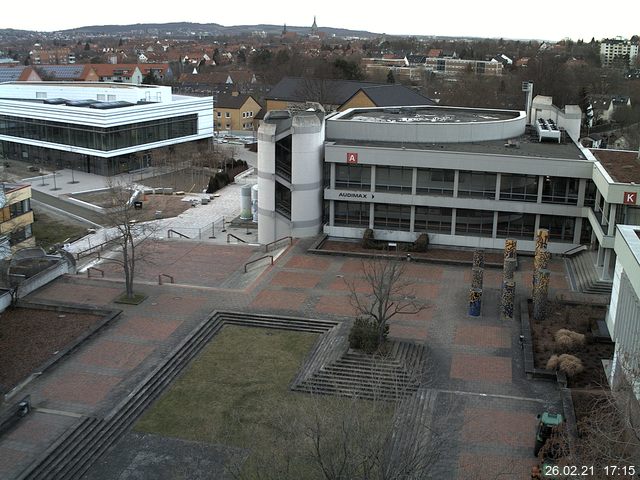 Foto der Webcam: Verwaltungsgeb&auml;ude, Innenhof mit Audimax, H&ouml;rsaal-Geb&auml;ude 1