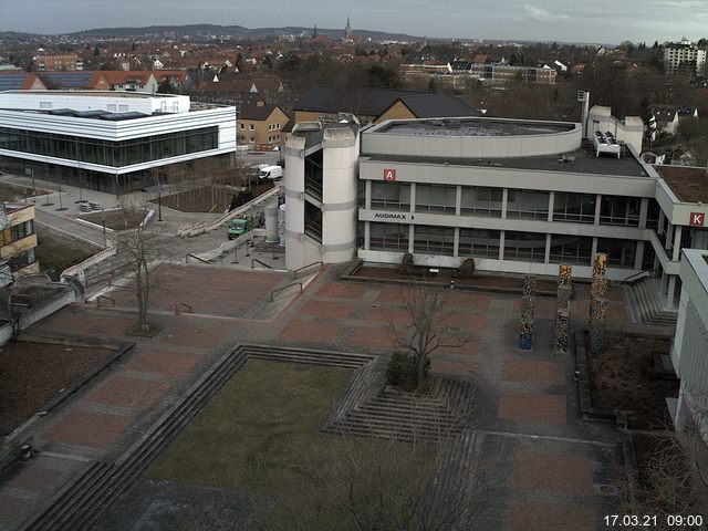Foto der Webcam: Verwaltungsgeb&auml;ude, Innenhof mit Audimax, H&ouml;rsaal-Geb&auml;ude 1