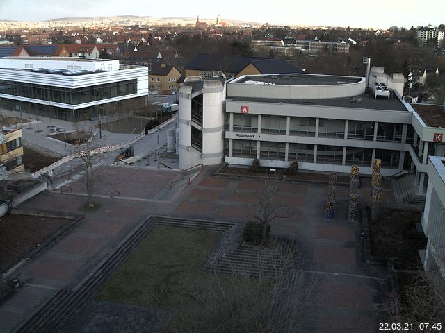 Foto der Webcam: Verwaltungsgeb&auml;ude, Innenhof mit Audimax, H&ouml;rsaal-Geb&auml;ude 1