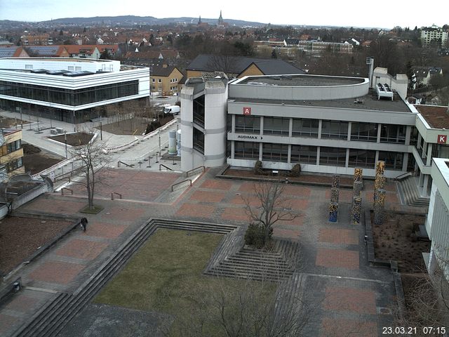 Foto der Webcam: Verwaltungsgeb&auml;ude, Innenhof mit Audimax, H&ouml;rsaal-Geb&auml;ude 1