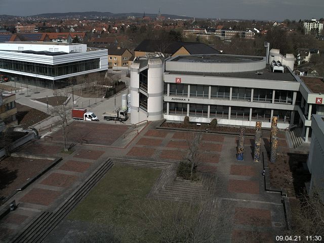 Foto der Webcam: Verwaltungsgeb&auml;ude, Innenhof mit Audimax, H&ouml;rsaal-Geb&auml;ude 1