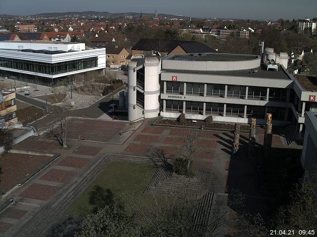 Foto der Webcam: Verwaltungsgeb&auml;ude, Innenhof mit Audimax, H&ouml;rsaal-Geb&auml;ude 1