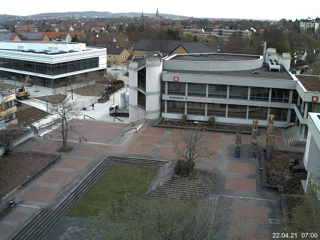Foto der Webcam: Verwaltungsgeb&auml;ude, Innenhof mit Audimax, H&ouml;rsaal-Geb&auml;ude 1