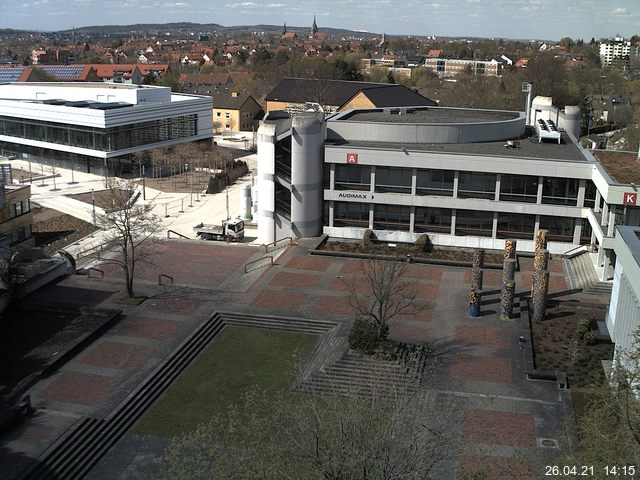 Foto der Webcam: Verwaltungsgeb&auml;ude, Innenhof mit Audimax, H&ouml;rsaal-Geb&auml;ude 1