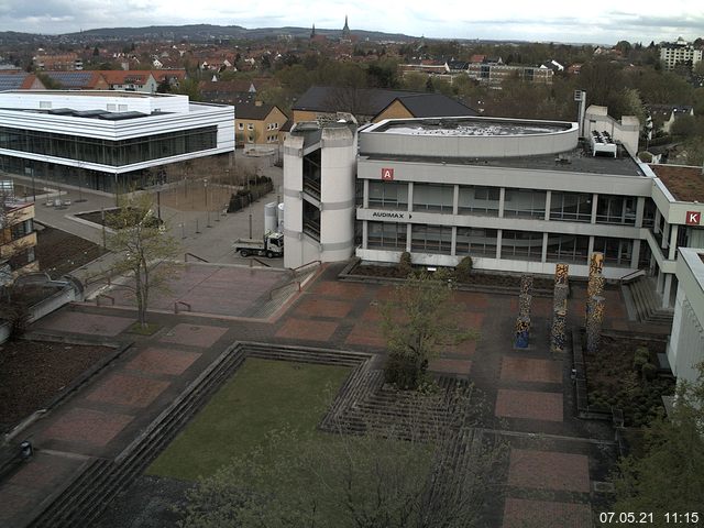 Foto der Webcam: Verwaltungsgeb&auml;ude, Innenhof mit Audimax, H&ouml;rsaal-Geb&auml;ude 1
