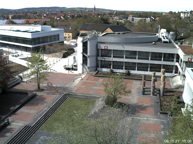 Foto der Webcam: Verwaltungsgeb&auml;ude, Innenhof mit Audimax, H&ouml;rsaal-Geb&auml;ude 1