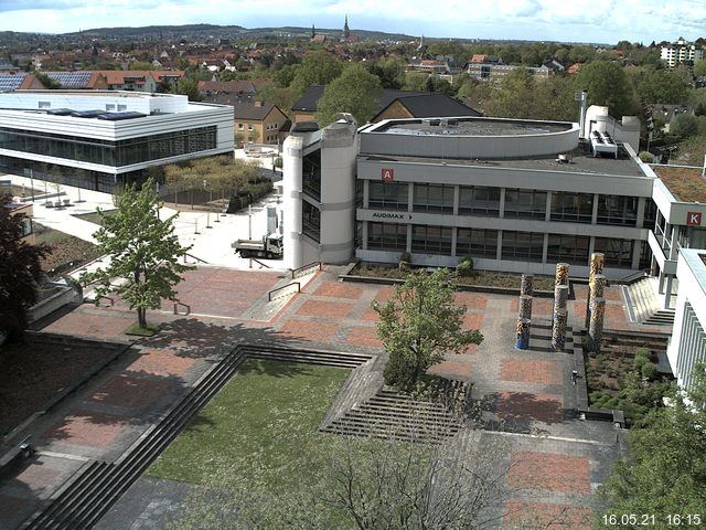 Foto der Webcam: Verwaltungsgeb&auml;ude, Innenhof mit Audimax, H&ouml;rsaal-Geb&auml;ude 1