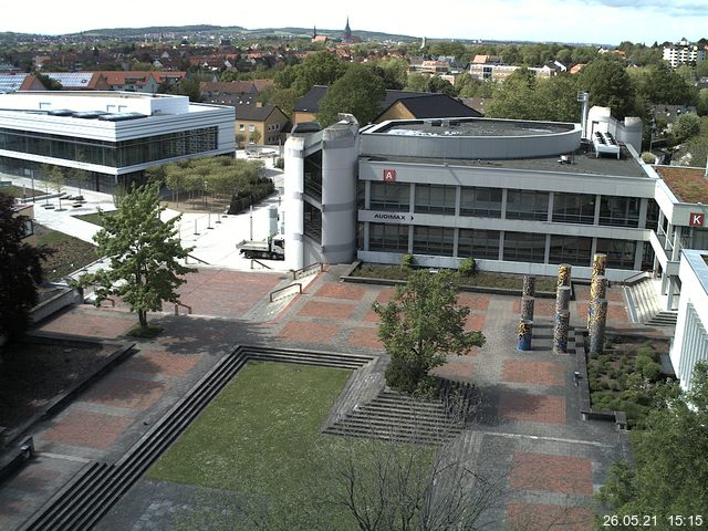 Foto der Webcam: Verwaltungsgeb&auml;ude, Innenhof mit Audimax, H&ouml;rsaal-Geb&auml;ude 1