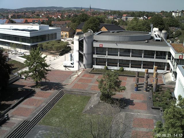 Foto der Webcam: Verwaltungsgeb&auml;ude, Innenhof mit Audimax, H&ouml;rsaal-Geb&auml;ude 1
