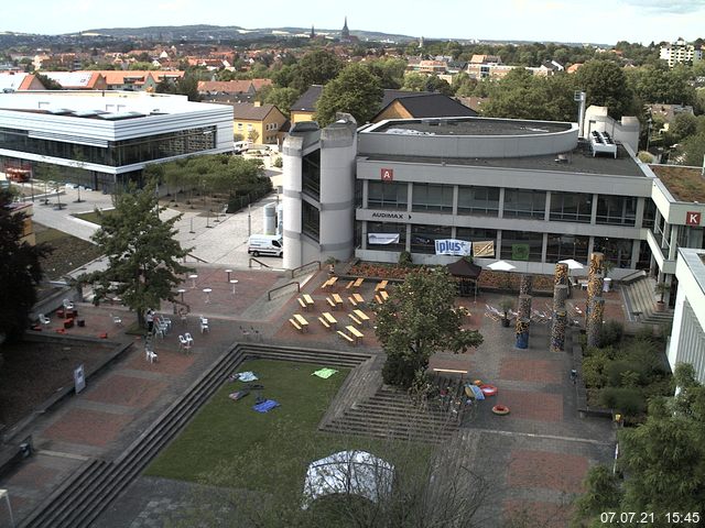 Foto der Webcam: Verwaltungsgeb&auml;ude, Innenhof mit Audimax, H&ouml;rsaal-Geb&auml;ude 1
