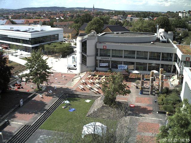 Foto der Webcam: Verwaltungsgeb&auml;ude, Innenhof mit Audimax, H&ouml;rsaal-Geb&auml;ude 1