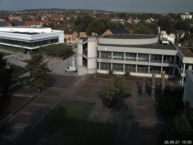 Foto der Webcam: Verwaltungsgeb&auml;ude, Innenhof mit Audimax, H&ouml;rsaal-Geb&auml;ude 1
